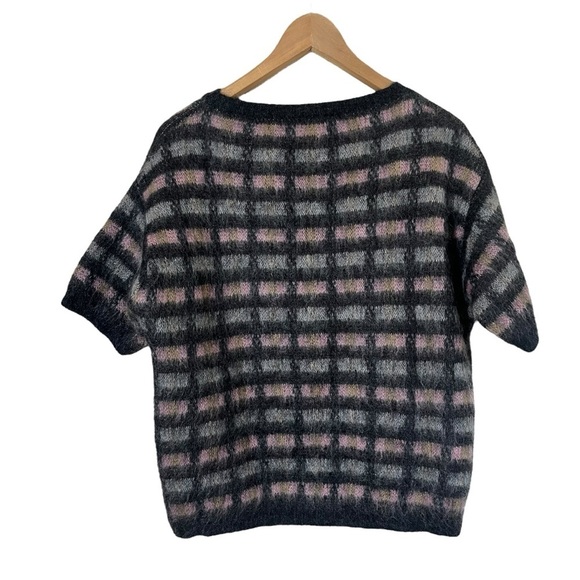 PRADA Maglieria Mohair Wool Windowpane Short Sleeve Sweater - Picture 5 of 15